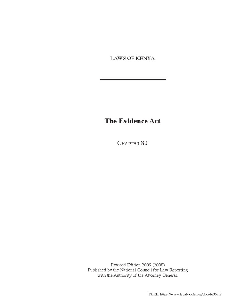 Evidence Act Cap 80 01 PDF | PDF | Evidence (Law) | Confession (Law)
