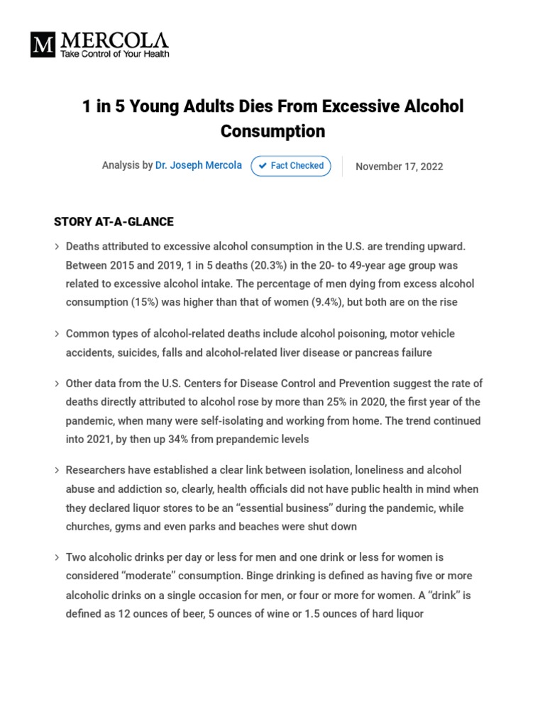 Excessive Alcohol Consumption PDF | PDF | Alcoholic Beverages ...