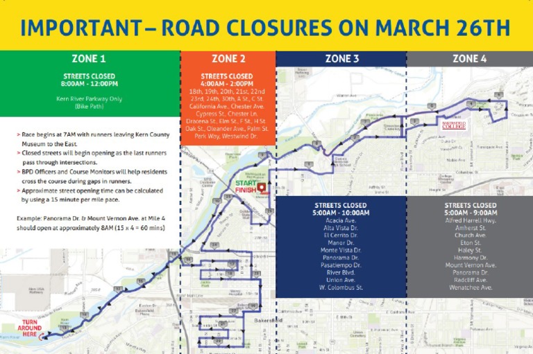 Bakersfield Marathon Road Closures PDF