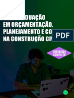 PDC22 - Pós-Graduação em Orçamentação, Planejamento e Controle Na Construção Civil