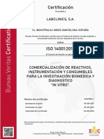 Labclinics Certificado Es Iso 14001 2015 PDF