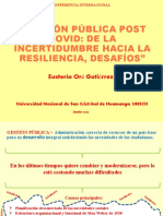 Gestión Pública Post Covid: de La Incertidumbre Hacia La Resiliencia, Desafíos-Conferencia Internacional-2022
