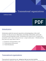Globalization - Transnational Organizations