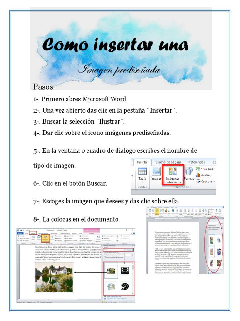 Insertar Imágenes Prediseñadas en Word | PDF | Arte