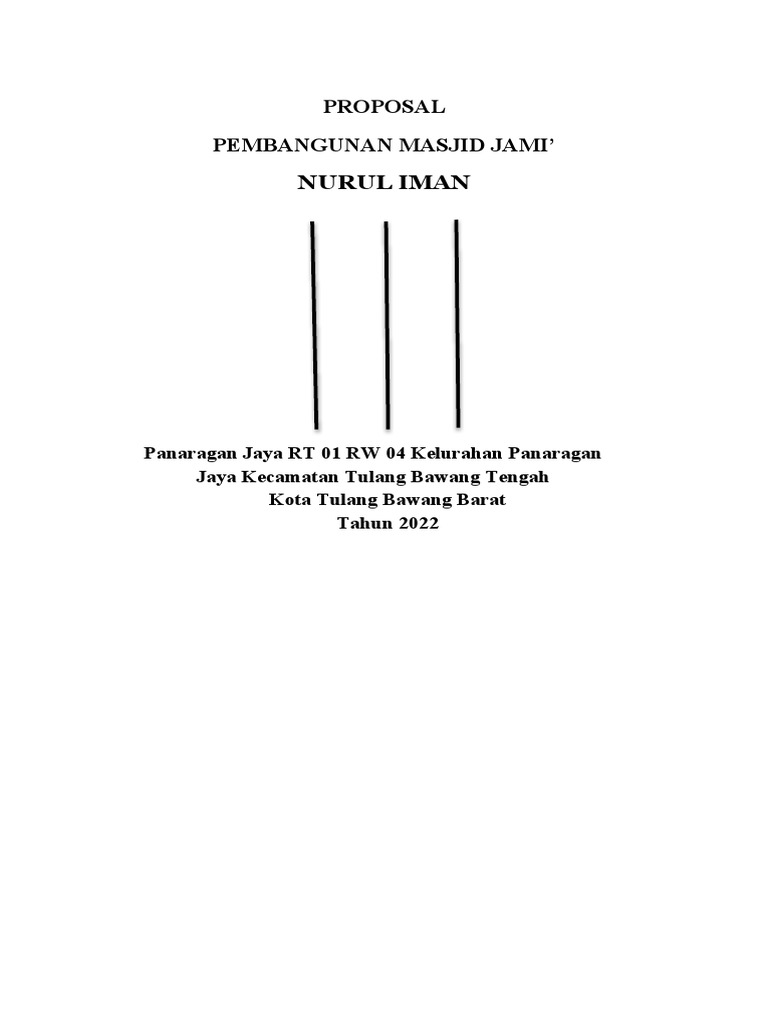 Proposal Pembangunan Masjid Nurul Iman | PDF