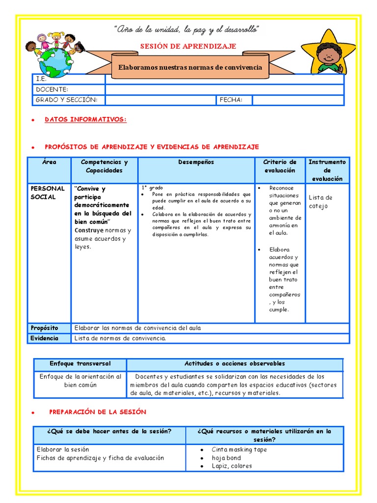 Normas de Convivencia en el Aula | PDF | Evaluación | Salón de clases
