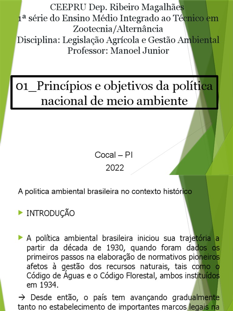 Política Nacional do Meio Ambiente: História | PDF | Brasil | Ciências ...