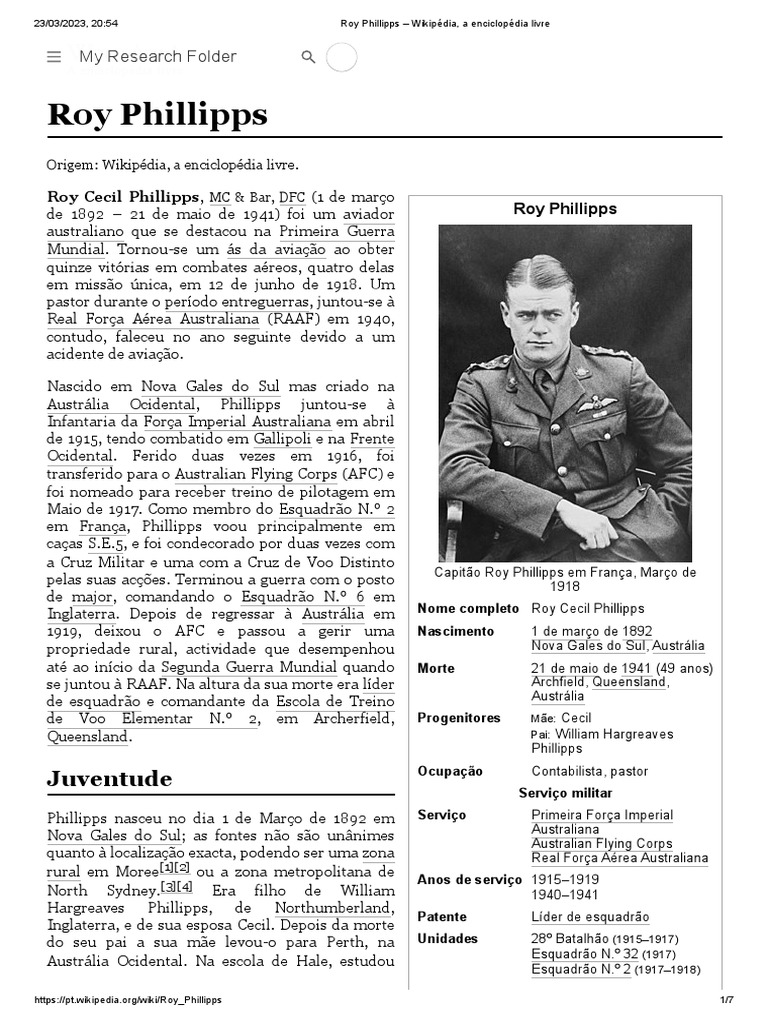 Roy Phillipps Wikipédia, A Enciclopédia Livre PDF Militar Aviação