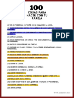 100 Cosas para Hacer Con Tu Pareja - Lista PDF - Blanco y Negro - Zabeton Blog PDF