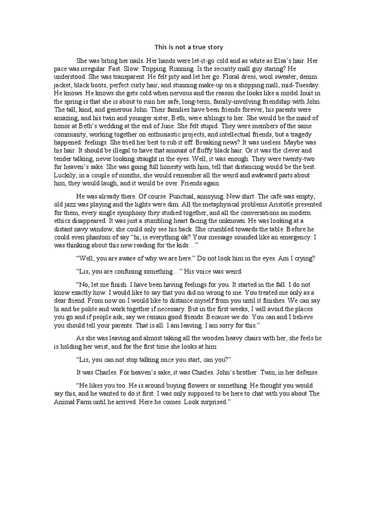 This Is Not A Real Story - Writing Assignment 7 | PDF