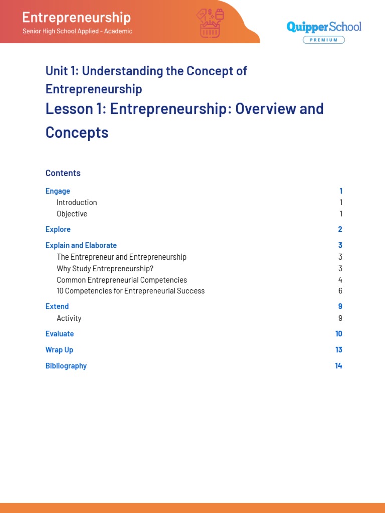 High School Entrepreneurship Guide | PDF | Entrepreneurship | Goal