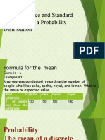 Probability Stat and Prob - PPTX Mean Variance and Standard Deviation