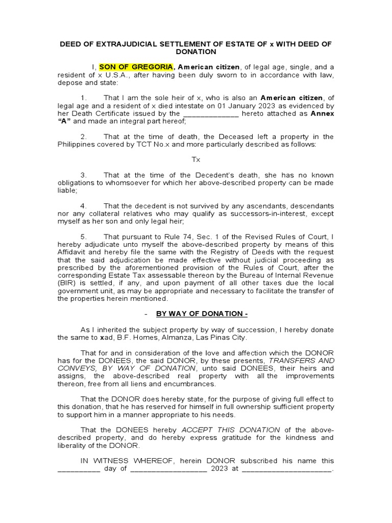 For scribd ejs with donation pdf deed justice