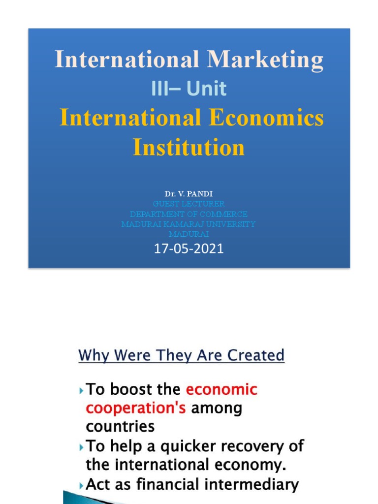 International Economics Institution PDF