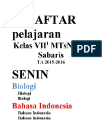 DAFTAR Pelajaran