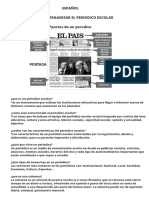 Español Diseñar Y Organizar El Periodico Escolar Partes de Un Perodico