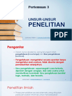 PERTEMUAN 3 UNSUR-UNSUR DALAM PENELITIAN