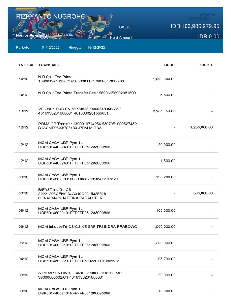 Bank Statement Summary | PDF