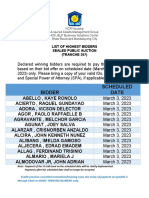 NCR Housing Highest Bidders List