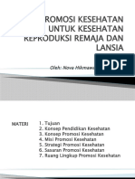 Promosi Kesehatan Untuk Kesehatan Reproduksi Remaja Dan Lansia