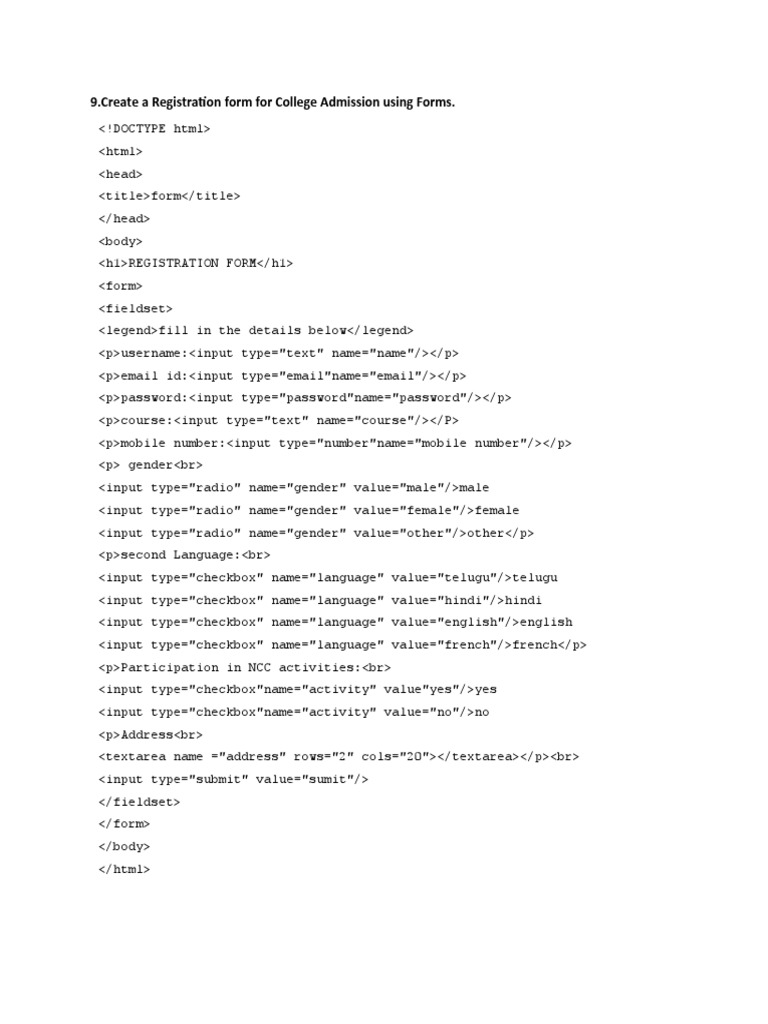 9-create-a-registration-form-for-college-admission-using-forms-pdf