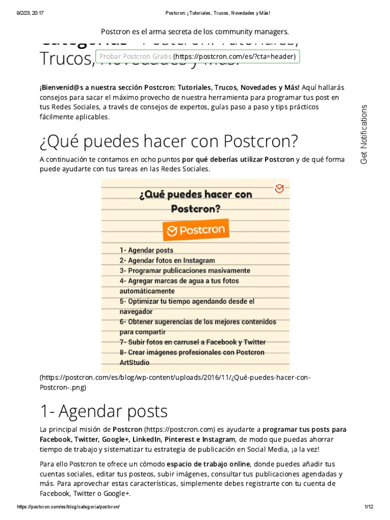 Postcron - ¡Tutoriales, Trucos, Novedades y Más! | PDF | Informática ...