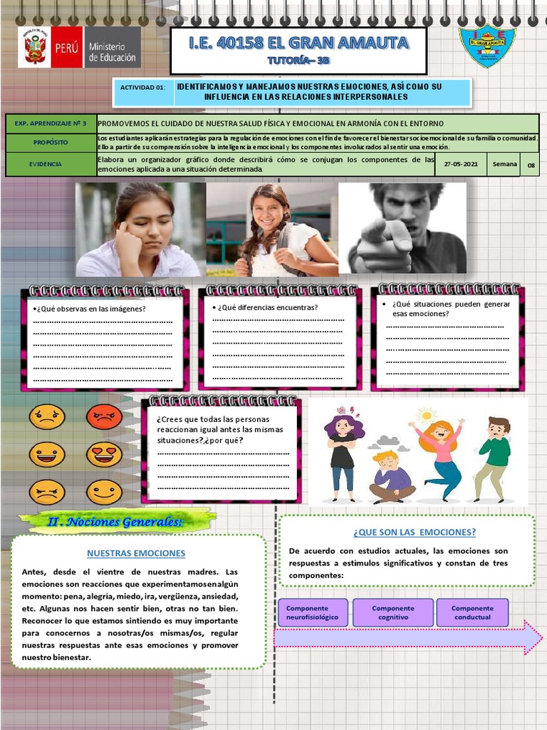 Manejo de Emociones y Bienestar Socioemocional | PDF | Las emociones | Ira
