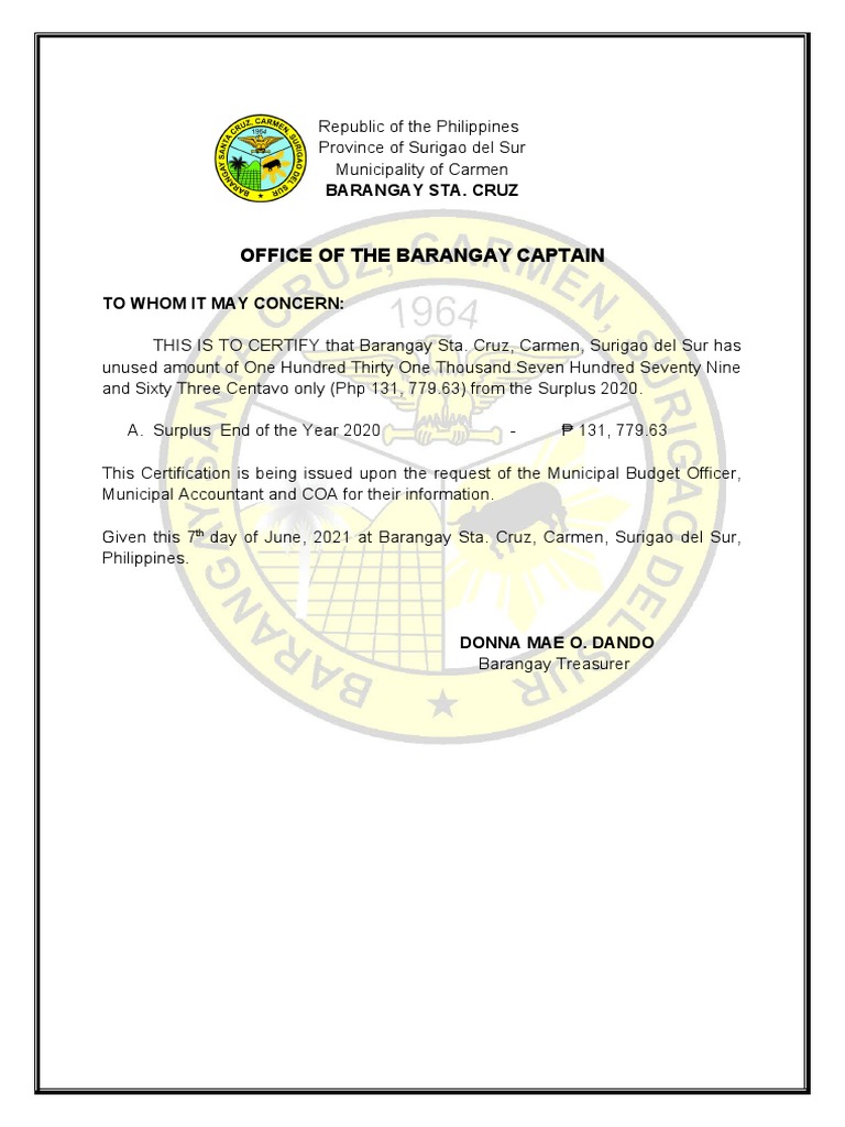 Supplemental Certification PDF