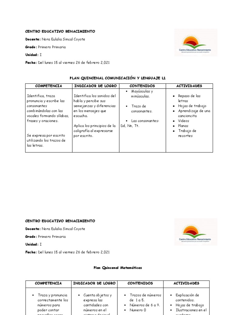 Plan Quincena 3 PDF