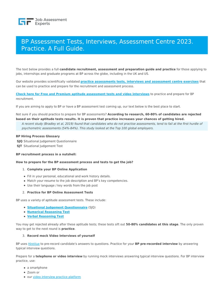 BP Recruitment and Assessment Guide 2023 | PDF | Recruitment | Résumé