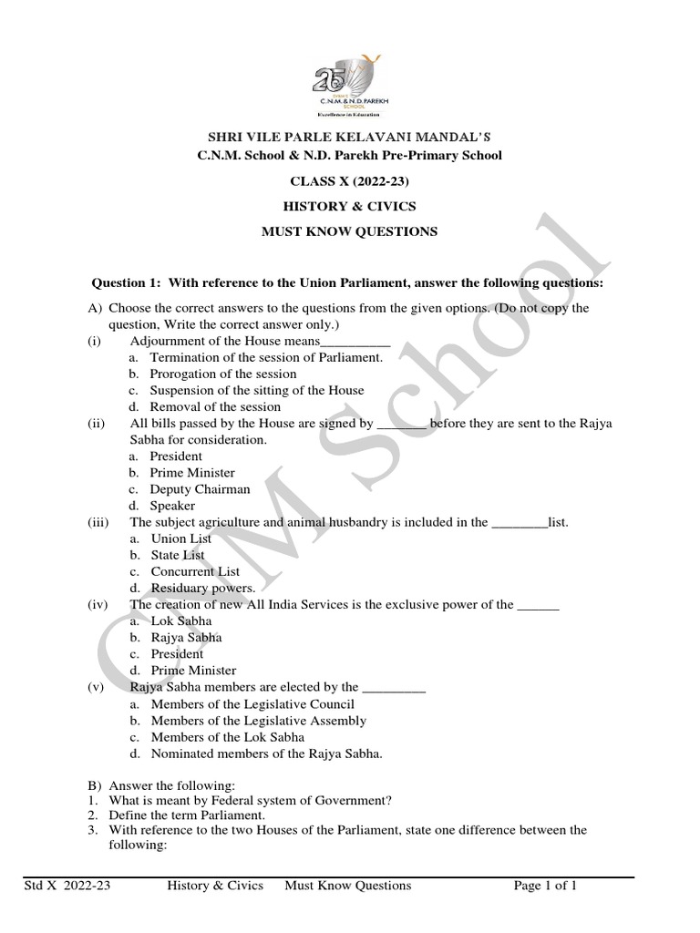 10th Civics Must Know Pdf Supreme Court Of India Supreme Courts