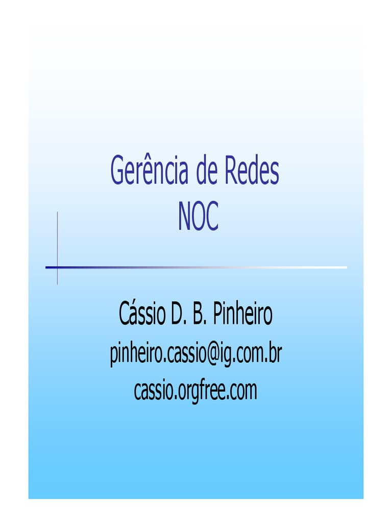 Gerenciamento de Redes em NOC | PDF | Rede de computadores | Informação