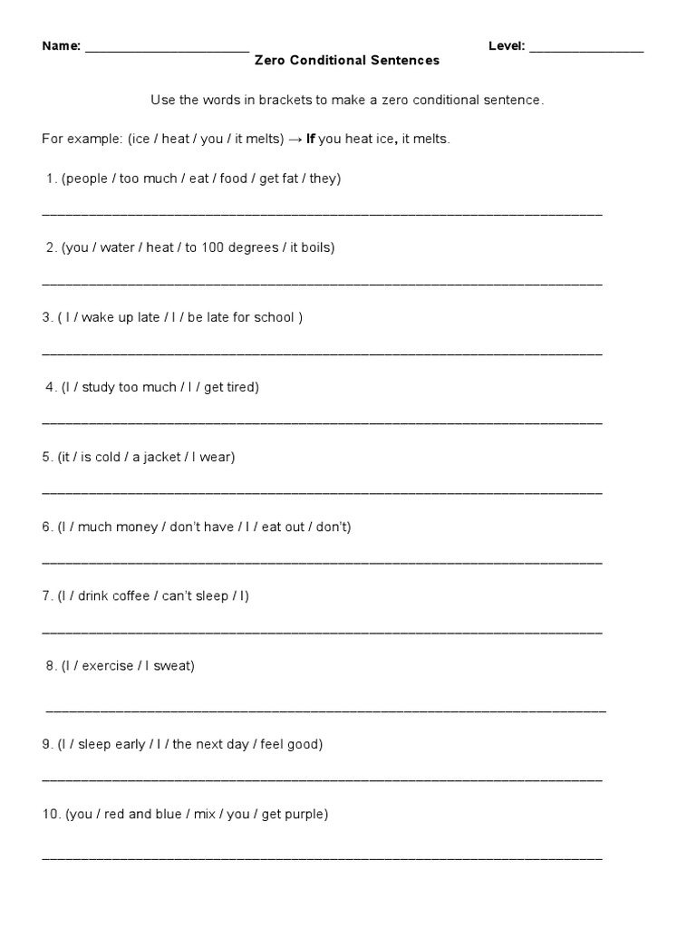 Zero Conditional Sentence Exercises | PDF | Computers