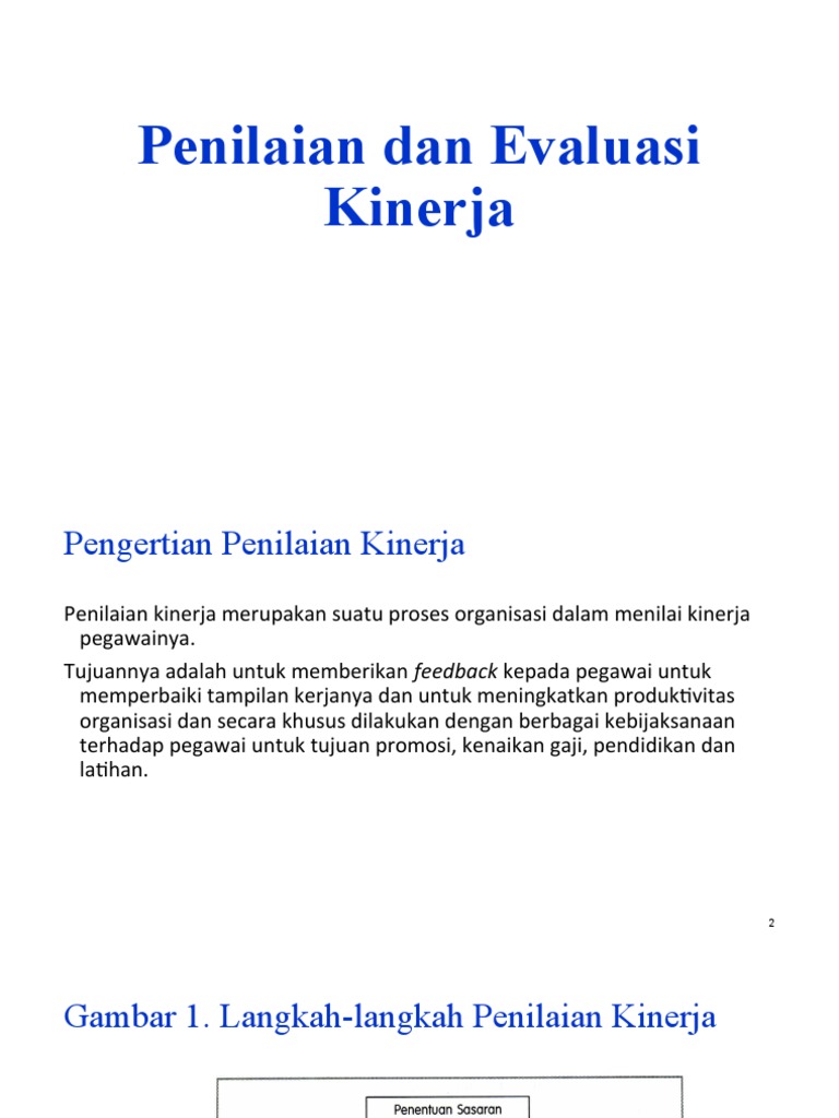 Penilaian Dan Evaluasi Kinerja Pdf