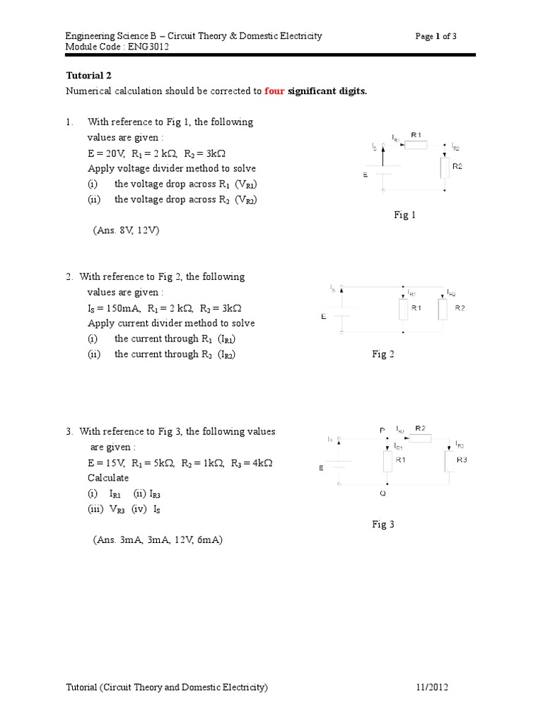 Circuit Theory & Electricity Calculations | PDF | Series And Parallel ...