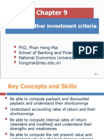 Handout - Chapter 9 - NPV and Other Investment Criteria
