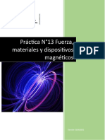 Práctica N°13 Fuerza, materiales y dispositivos magneticos