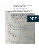 Foro Formativo Unidad 2 de Álgebra