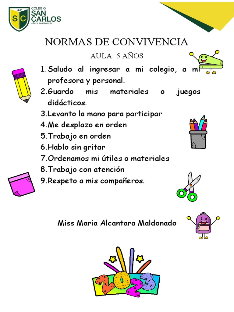 Normas de Convivencia para 5 Años | PDF
