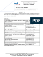 Edital UFAC altera cronograma processo seletivo vagas residuais