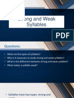 Strong and Weak Syllables PDF