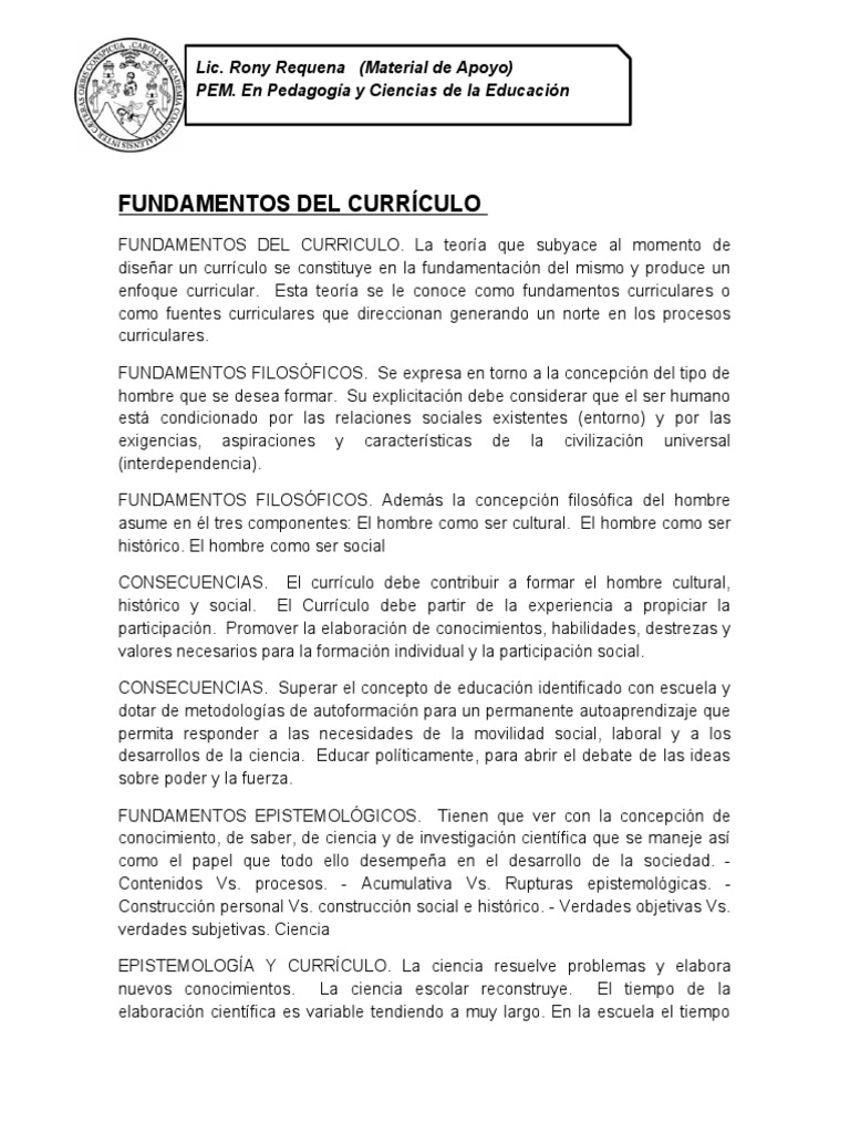 Fundamentos Del Curriculo Educativo 2.1 | PDF | Plan de estudios ...