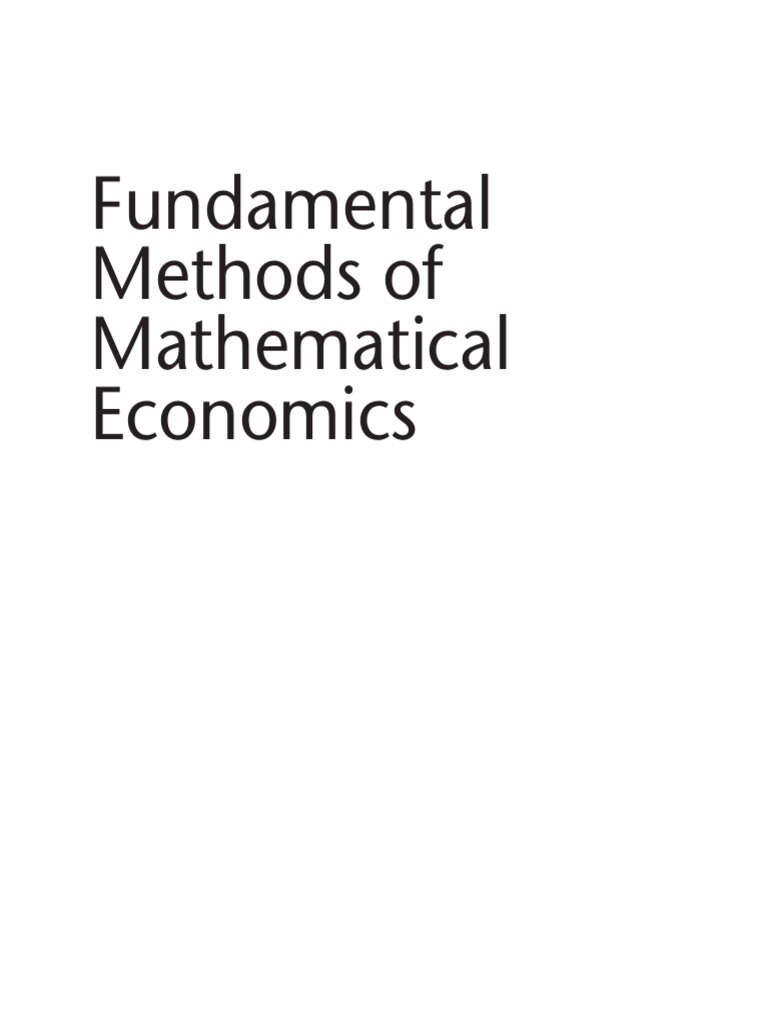 교과서fundamental Methods Of Mathematical Economics 2004 Mcgraw Hill