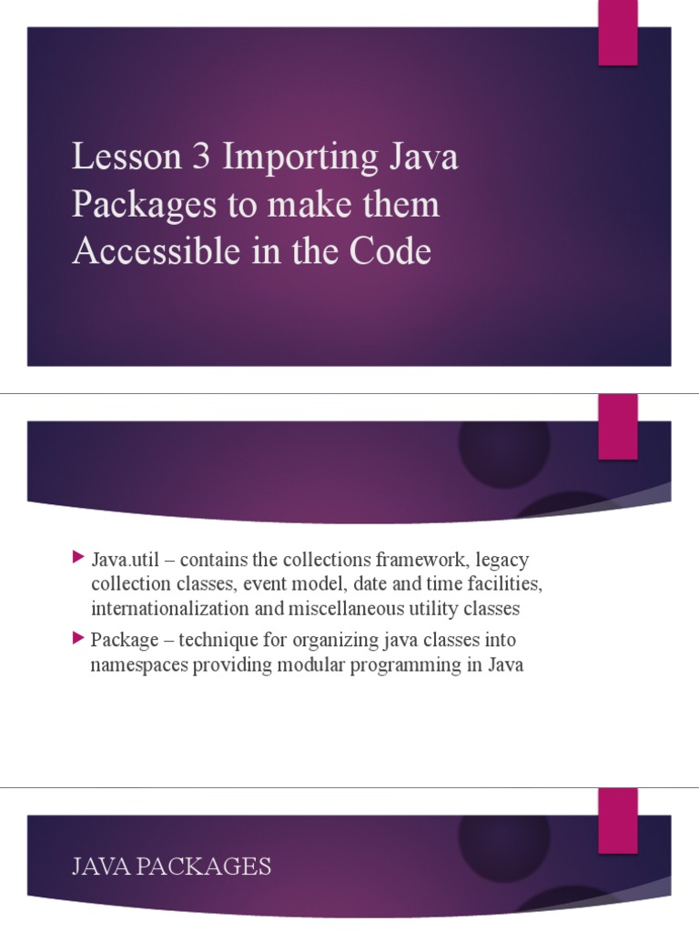 Lesson 3 Importing Java Packages To Make Them | PDF | Computers