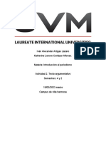 Act. 2 Texto Argumentativo Introducción Al Periodismo 4 Semestre