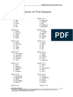 Adventures of Tom Sawyer Wordlist Answer Key