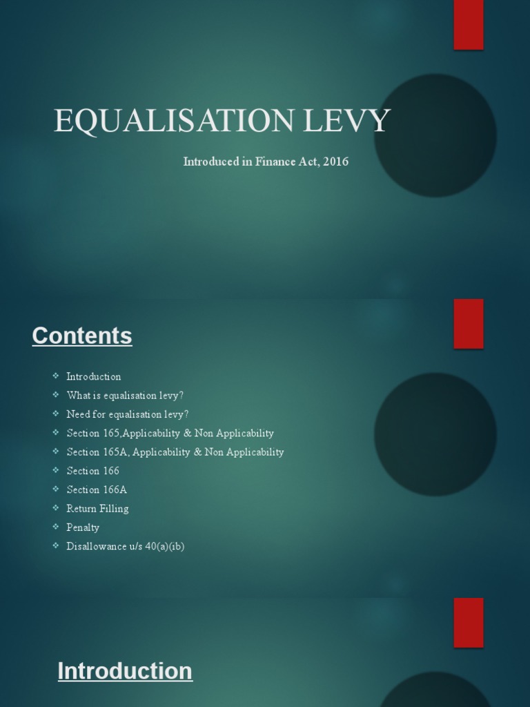 Equalisation Levy PDF Taxes Online Advertising