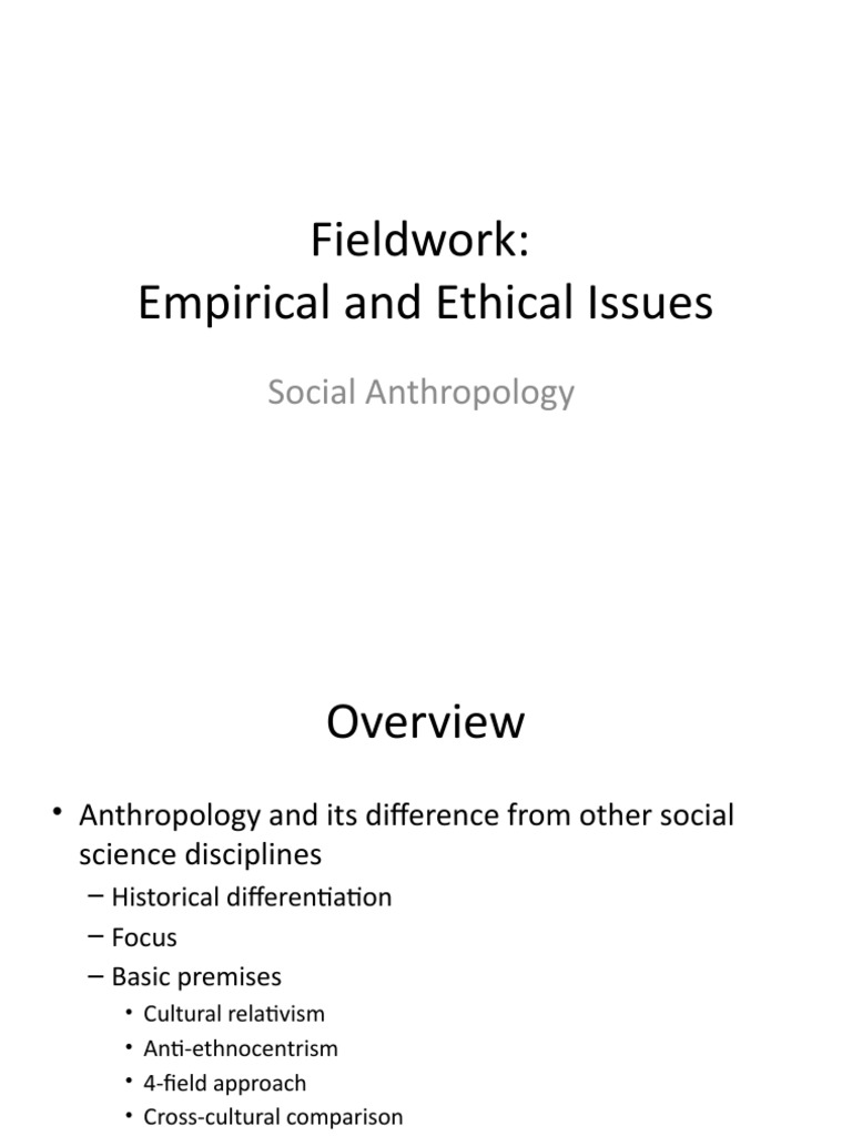 Ethnographic Fieldwork in Anthropology | PDF | Anthropology | Ethnography