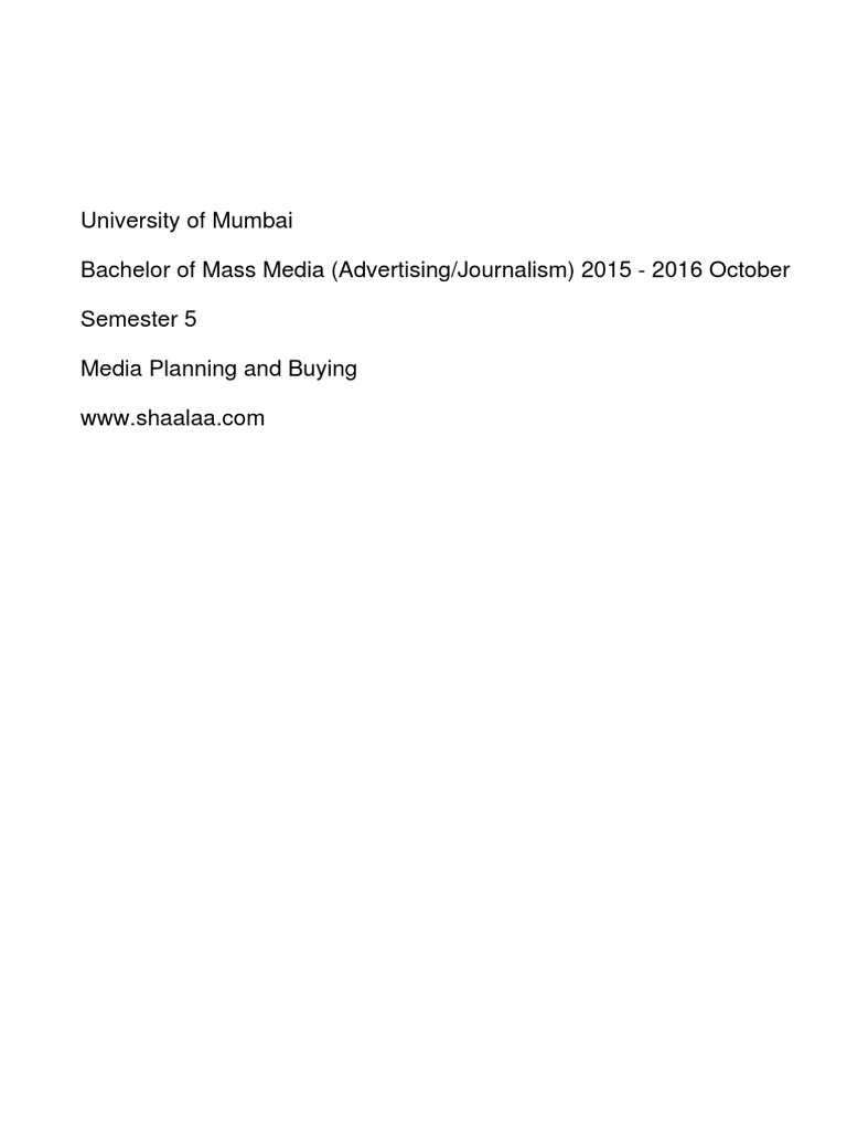 University of Mumbai Bachelor of Mass Media (Advertising_Journalism