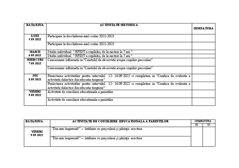 Activ Metodica - Sapt 1 | PDF